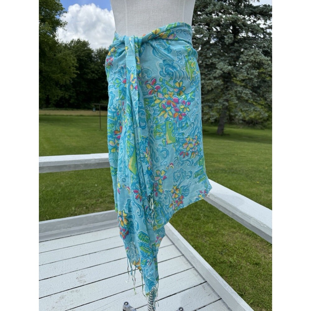 LILLY PULITZER Murfee Scarf Silk/Cashmere Blend Lilly Loves Chicago Print - Picture 3 of 10